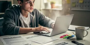 Student reviewing Federal Student Aid (FSA) 2026 Updates documents on a laptop